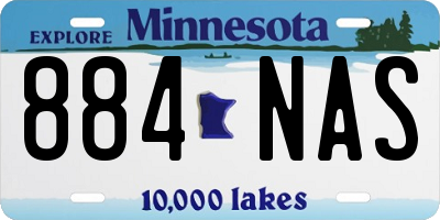 MN license plate 884NAS