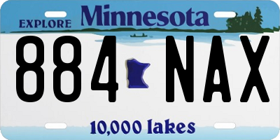 MN license plate 884NAX