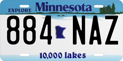 MN license plate 884NAZ