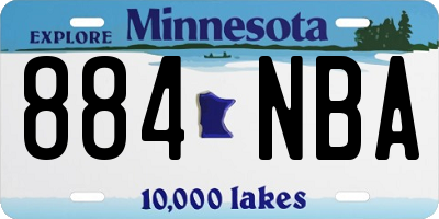 MN license plate 884NBA