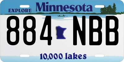MN license plate 884NBB