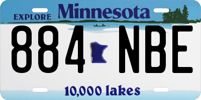 MN license plate 884NBE
