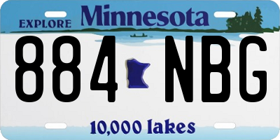 MN license plate 884NBG
