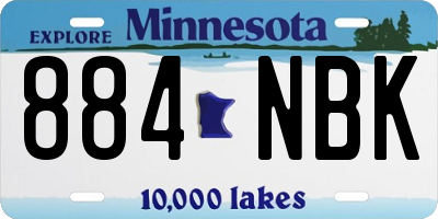 MN license plate 884NBK
