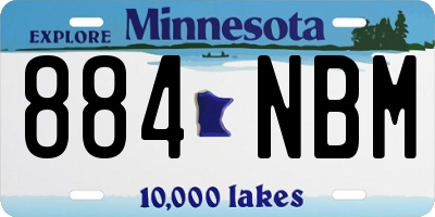 MN license plate 884NBM