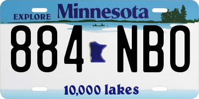 MN license plate 884NBO