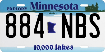MN license plate 884NBS
