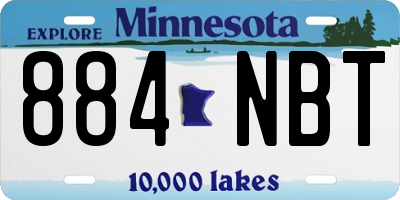 MN license plate 884NBT