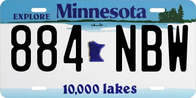 MN license plate 884NBW
