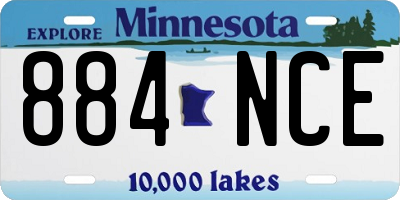 MN license plate 884NCE