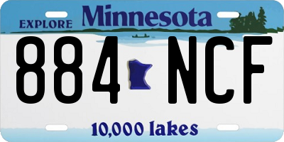 MN license plate 884NCF