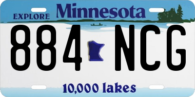 MN license plate 884NCG
