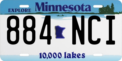 MN license plate 884NCI