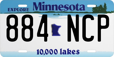 MN license plate 884NCP
