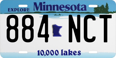 MN license plate 884NCT