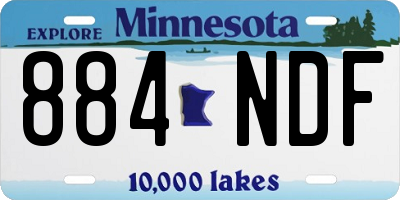 MN license plate 884NDF