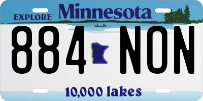 MN license plate 884NON