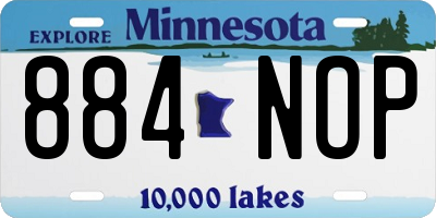 MN license plate 884NOP