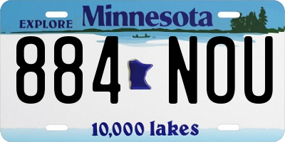 MN license plate 884NOU