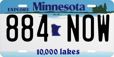 MN license plate 884NOW
