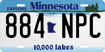 MN license plate 884NPC