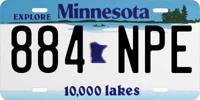 MN license plate 884NPE