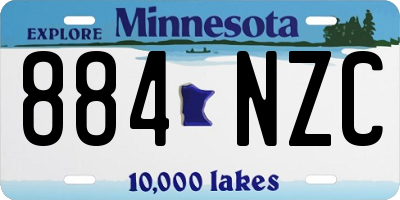 MN license plate 884NZC