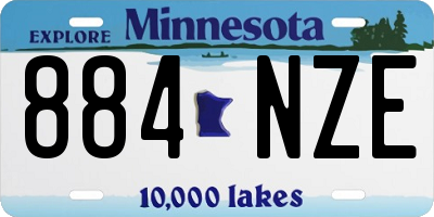 MN license plate 884NZE