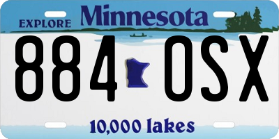 MN license plate 884OSX