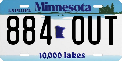 MN license plate 884OUT