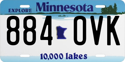 MN license plate 884OVK
