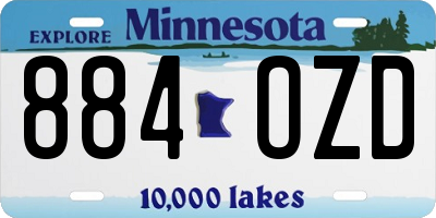 MN license plate 884OZD