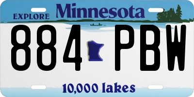 MN license plate 884PBW