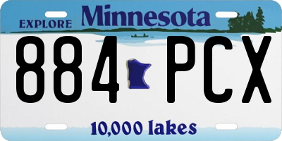MN license plate 884PCX