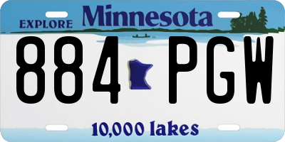 MN license plate 884PGW