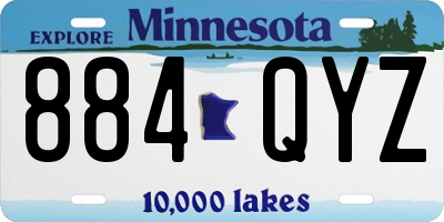MN license plate 884QYZ