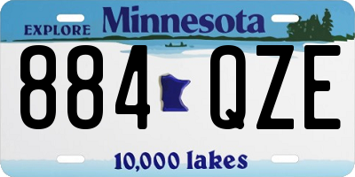 MN license plate 884QZE