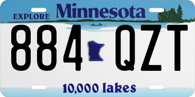 MN license plate 884QZT