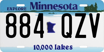 MN license plate 884QZV