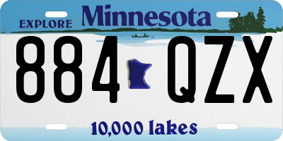 MN license plate 884QZX