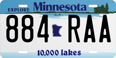 MN license plate 884RAA