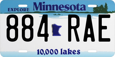 MN license plate 884RAE