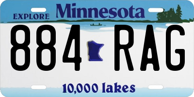 MN license plate 884RAG