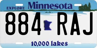MN license plate 884RAJ