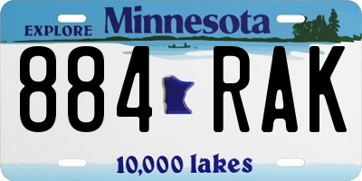 MN license plate 884RAK