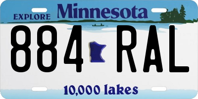 MN license plate 884RAL