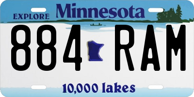 MN license plate 884RAM