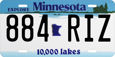MN license plate 884RIZ