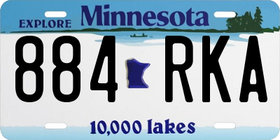 MN license plate 884RKA