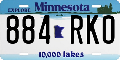 MN license plate 884RKO